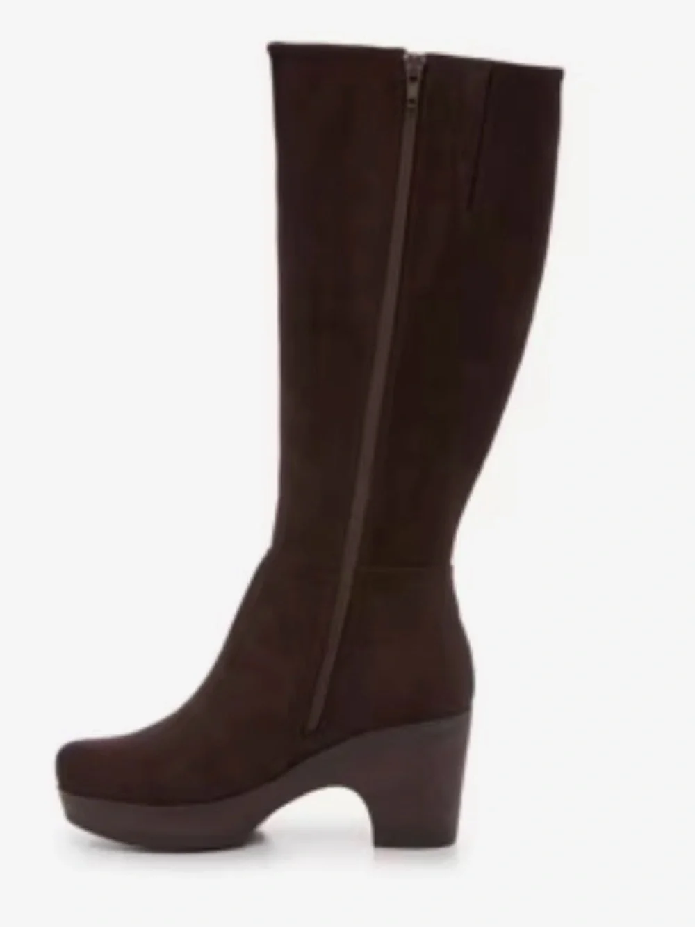 b.o.c. Born Concept Brown Faux Suede Knee High Wedge Boots Women’s Size 7M